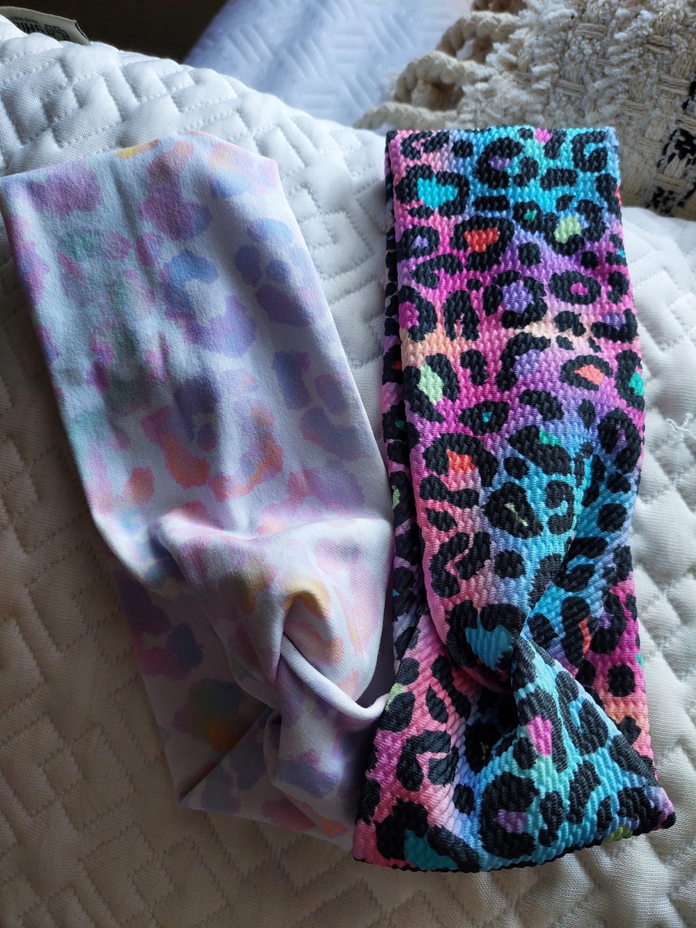 Colorful Leopard Print Headbands - Soft Stretchy Set